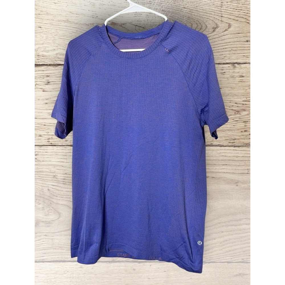 Lululemon Mens Metal Vent Tech Short Sleeve Shirt Size M Velvet Dust Wild Indigo